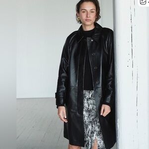 J. Crew Black Leather Coat